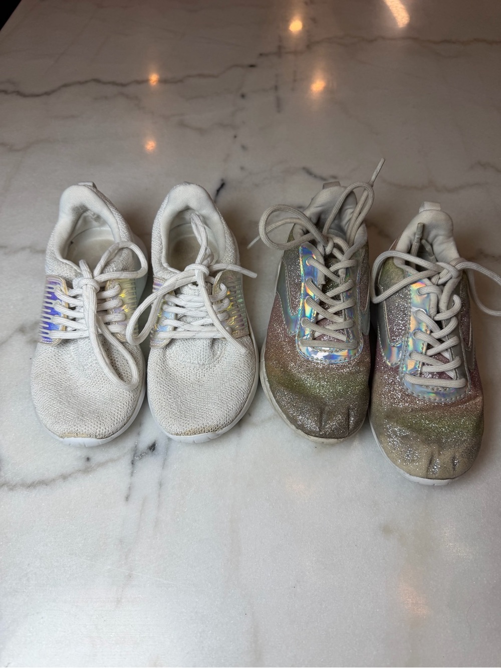 The Children's Place White Sneakers with Iridescent Accents
